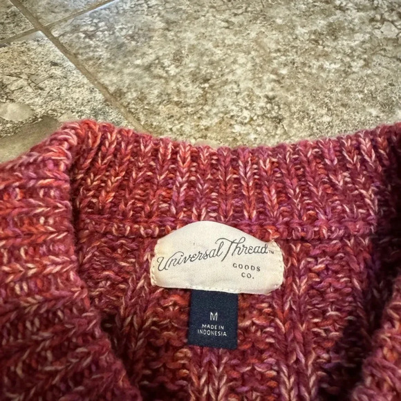 universal thread pink chunky knit sweater - Picture 2 of 6